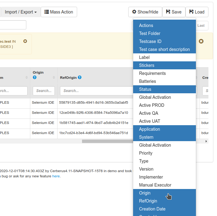 Test Cases Imported From Selenium IDE