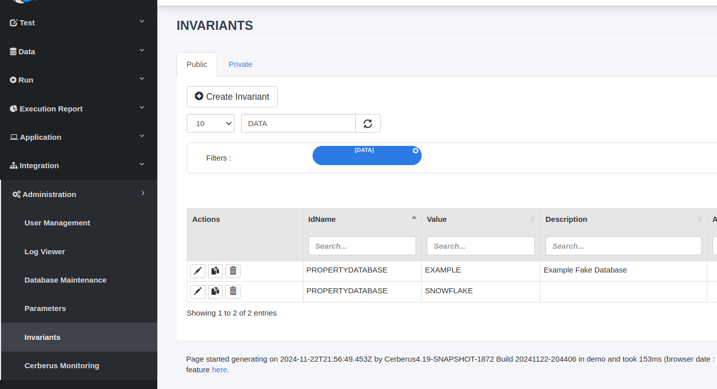 Cerberus Database Property